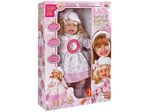 Boneca Rose Ring Canta 3 Canções - Milk