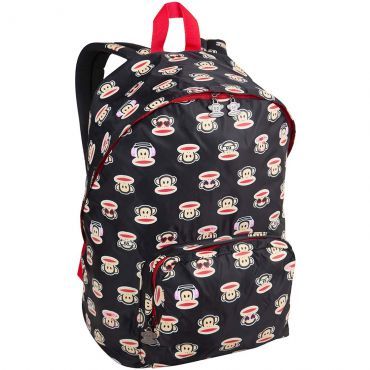 Mochila Paul Frank 15T01 em Nylon, Compartimentos Interno, Bolso Frontal, Puxadores Personalizados,